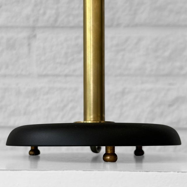 Black Model 15505 Table Lamp in Brass and Veluria Glass by Harald Notini for Böhlmarks, Sweden, 1940s For Sale - Image 8 of 14