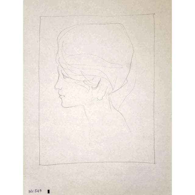 The portrait is an original drawing in pencil on paper realized by Leo Guida in the 1970s. Good condition. Leo Guida (1992...