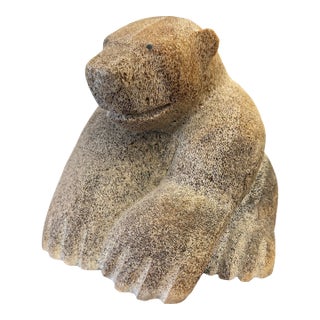 1970s Inuit Wilson Oozeva Carving of Polar Bear For Sale