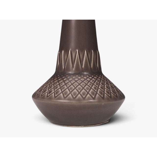 Ceramic 1960s Mid-Century Modern Einar Johansen, Table Lamp, Brown Stoneware For Sale - Image 7 of 10