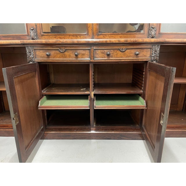 Mid 19th Century Mahogany Breakfront Display Bookcase, 1840 For Sale - Image 5 of 10