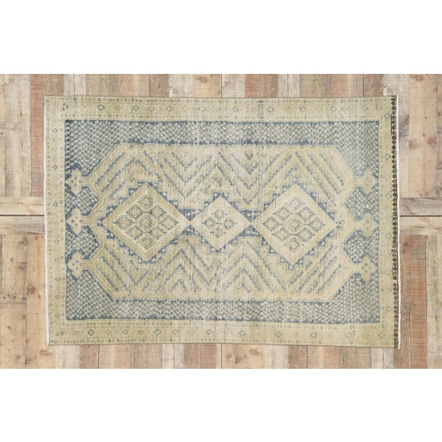 Sand Early 20th Century Antique Persian Malayer Rug, 04'02 X 05'11 For Sale - Image 8 of 9