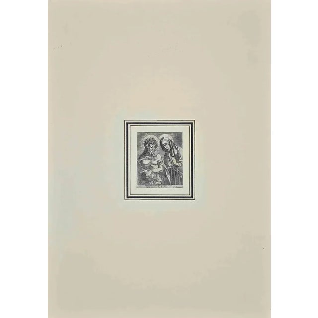 Jesus and Virgin Mary is an original modern artwork realized in the the Second half of 18th Century. Original B/W Etching...
