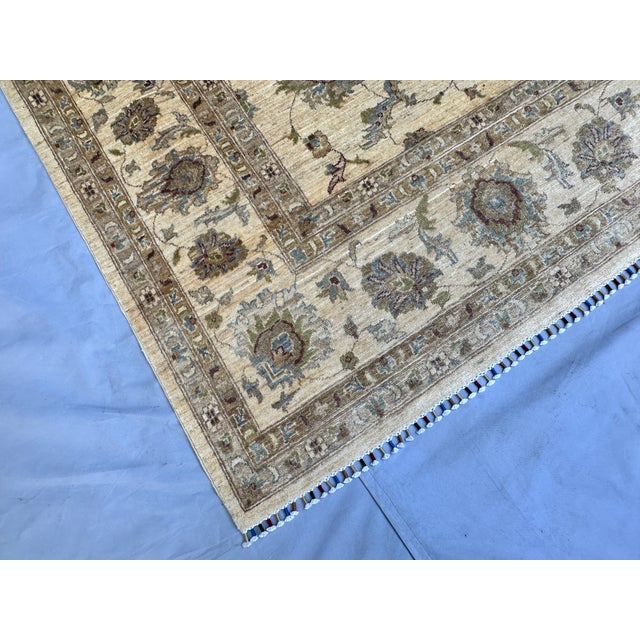 Hand-Knotted Afghan Oushak Chobi Wool Area Rug - 9'0" X 12'0" For Sale - Image 10 of 14