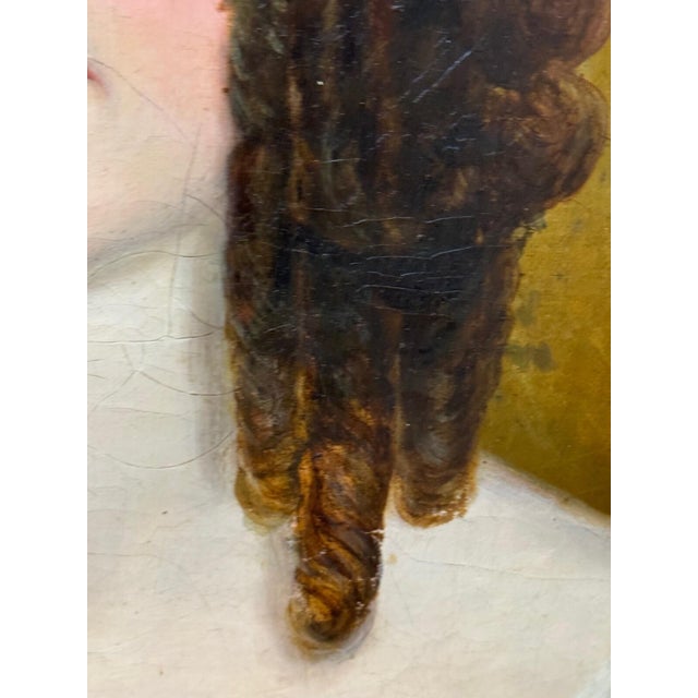 1830s English Oil Portrait of a Woman in White, Sarah Losh Architect & Designer For Sale - Image 6 of 18