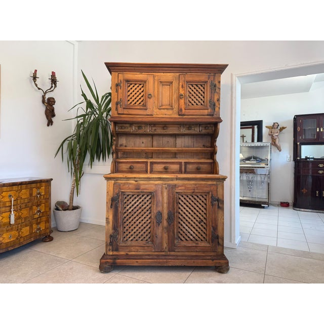 Biedermeier Farmhouse Cupboard in Wood For Sale - Image 12 of 12
