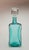 Beautiful Blenko art glass "ice cube" aqua green decanter with crystal clear stopper designed by Don Shepherd cira 1980's....