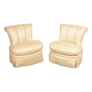 Century Furniture Pair of Upholstered Slipper Chairs For Sale