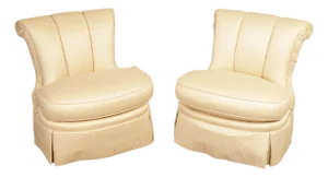 Century Furniture Pair of Upholstered Slipper Chairs