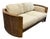 Mid Century Curved Oak and Cane Loveseat Sofa For Sale
