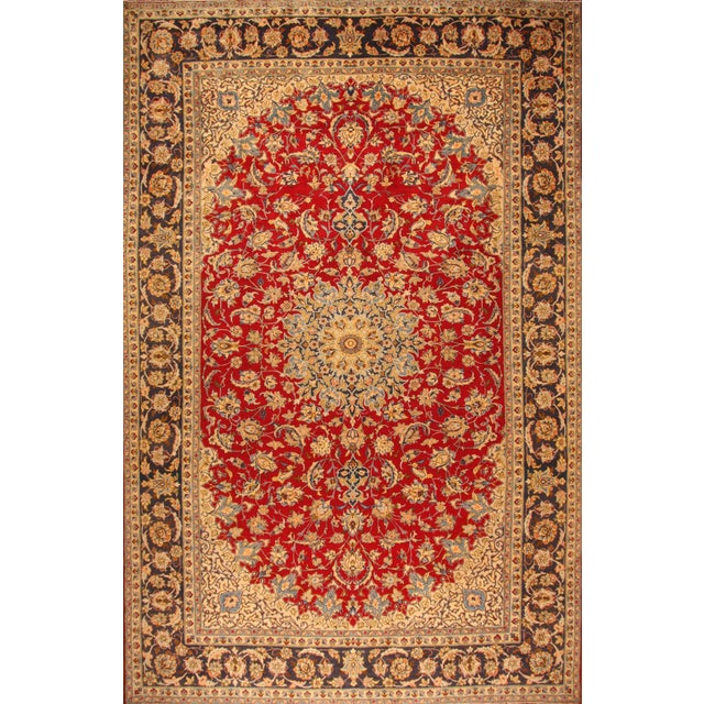 Middle Eastern Hand-Knotted Rug with Vegetable Dyes For Sale