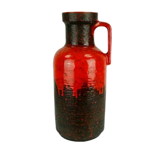 Large Vintage Vase with Red Drip Glaze from Carstens