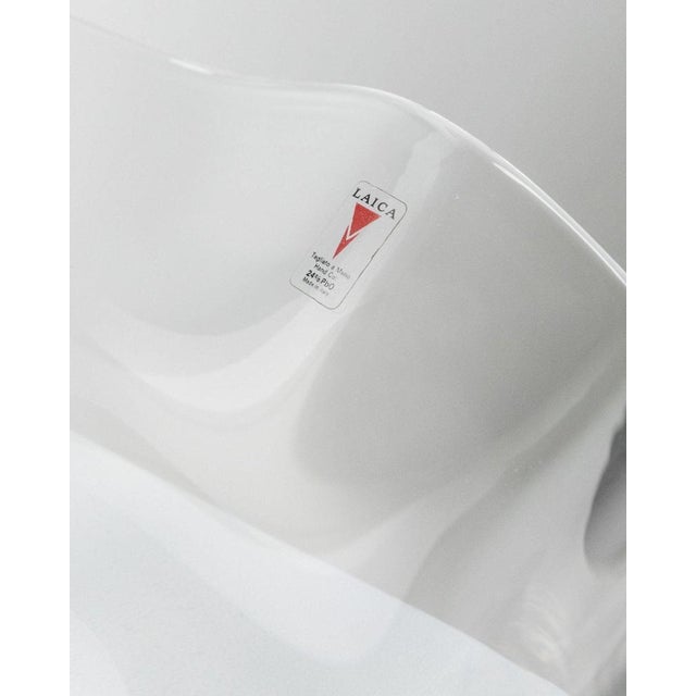 Large Wavy Clear Glass Bowl from Laica Cristalleria, Italy, 1990s For Sale - Image 4 of 13