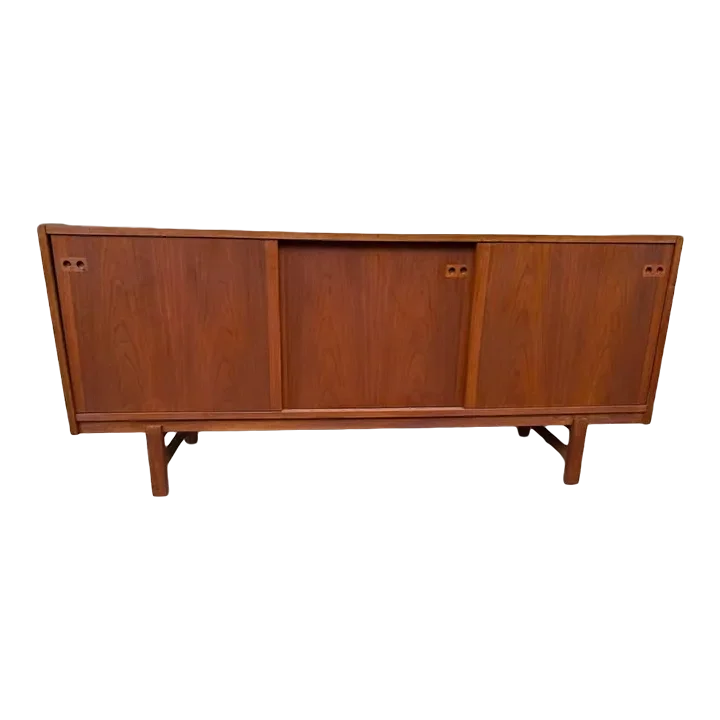 Mid Century Danish Koford Larsen Teak Sliding Door Sideboard