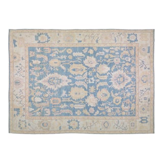 Pakistani Oushak Hand Knotted Wool Rug,9'10"X14' For Sale