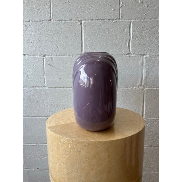 Ceramic Postmodern Sculptural Aubergine Glazed Ceramic Vase by Jenkins Ceramics For Sale - Image 7 of 9