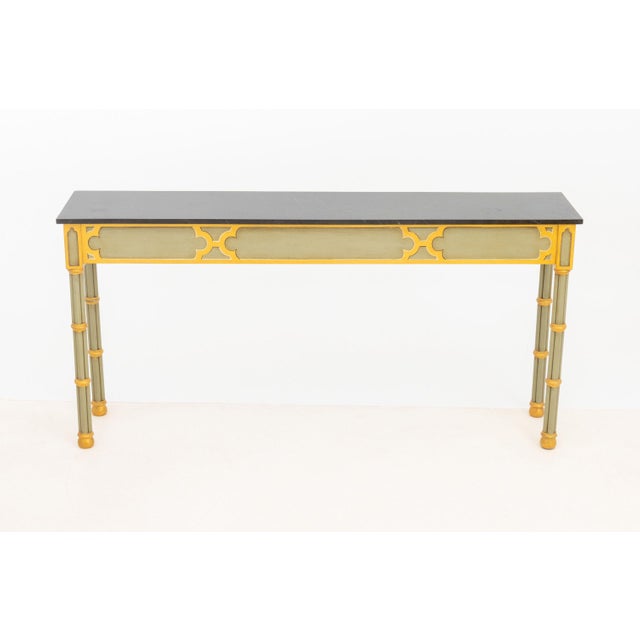 Contemporary Gothic Style Green Painted Console Table For Sale - Image 3 of 8