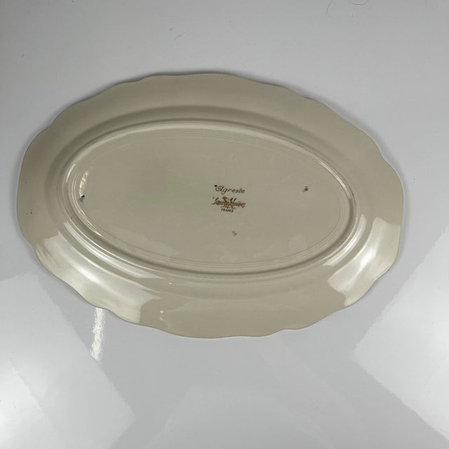Oval Agreste Plate from Sarreguemines, 1930s For Sale - Image 4 of 8