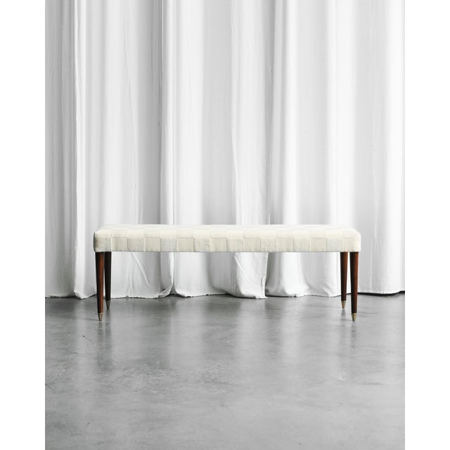 Mid-Century Modern Italian Bench in Walnut, 1950s For Sale - Image 6 of 6