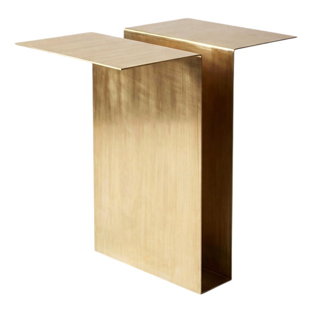 Balance Side Table in Brass by Auste Ost For Sale