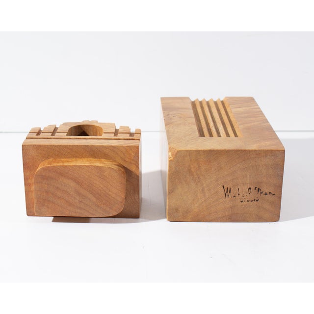 Michael Elkan “Castles” Burl Maple Wood Architectural Box by Michael Elkan For Sale - Image 4 of 8