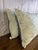 Pair of Custom Printed Linen Lumbar Pillows in Faded Aqua Baroque Damask For Sale - Image 10 of 10