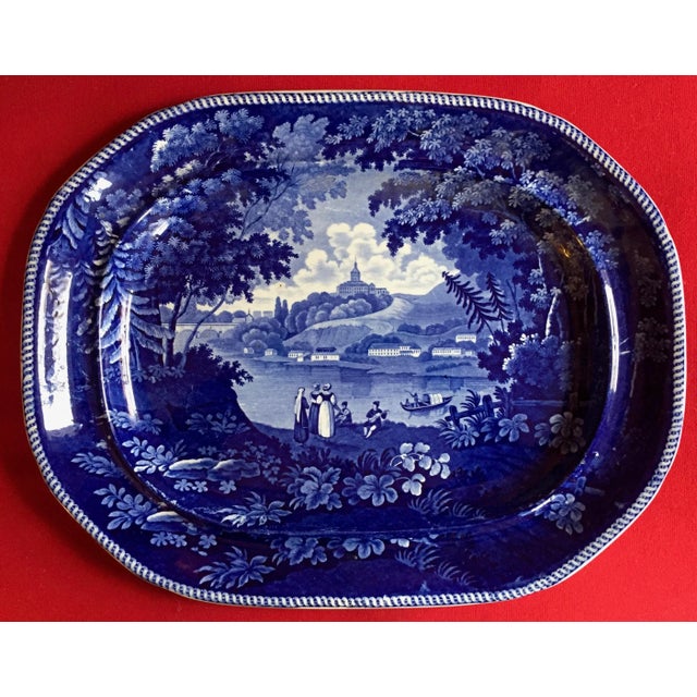 Very Large Antique 19th Century Staffordshire Blue & White Enoch