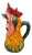 Figurative Pitcher in Polychrome Earthenware of Rooster with a Hidden Mans Face, 1890s For Sale
