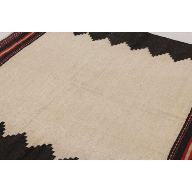 2020s Rug & Kilim's Contemporary Rez Kilim With Beige and Black Geometric Design For Sale - Image 5 of 8