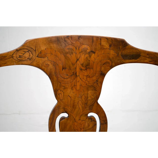 Antique Dutch Walnut and Maple Inlaid Dining Chairs, Set of 4 For Sale - Image 10 of 13