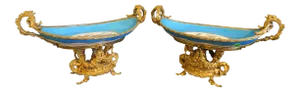 French Ormolu Mounted Sevres Porcelain Centerpieces - a Pair