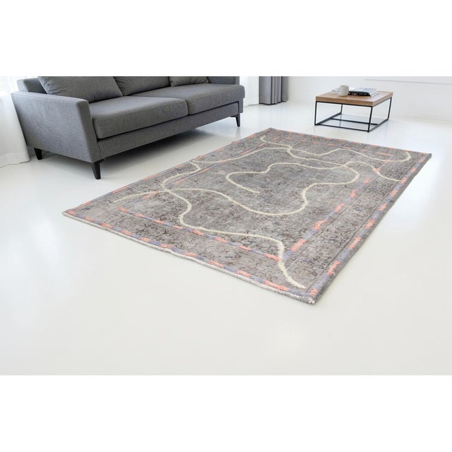 1950s Muted Sand & Taupe Earth Tone Area Rug For Sale - Image 9 of 10