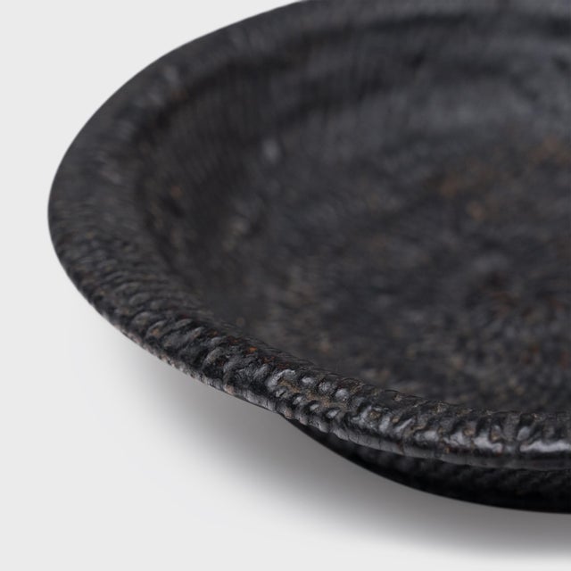 Chinese Chinese Black Lacquer Woven Plate, C. 1900 For Sale - Image 3 of 3