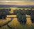 Open View by Seth Winegar | Oil on Board Landscape with fields and trees under a cloudy sky For Sale