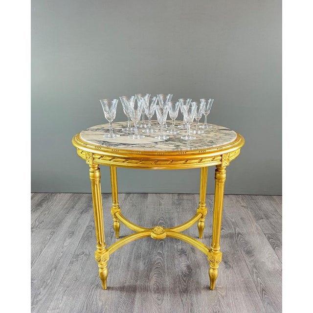 20th Century Crystal Glassware Service with Cerdagne Pattern from Saint Louis, Set of 12 For Sale - Image 10 of 10
