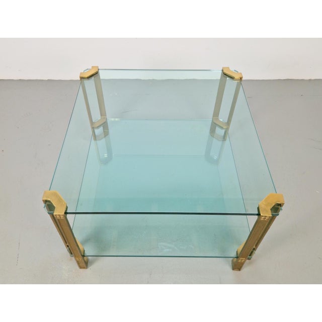 Gold Regency Model T24 Coffee Table in Brass and Glass by Peter Ghyczy, 1970s For Sale - Image 8 of 15