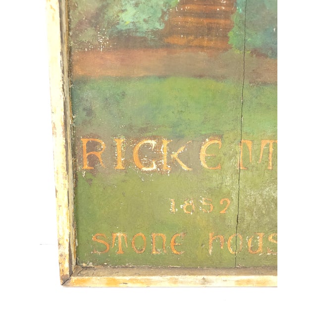 Antique 1852 Outdoor Painted Sign Rickett's Stone House Clemuel Ricketts Mansion Pennsylvania For Sale In New York - Image 6 of 7
