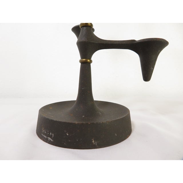 Black Mid Century 19" Dansk Jens Quistgaard Rotating Candelabra ~ Iron Candle Holder ~ Danish Modern Table or Mantel Art Decor For Sale - Image 8 of 12