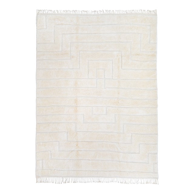 Hand-Knotted Wool Rug by Azele Studio For Sale