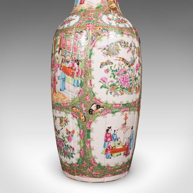 Tall Antique Famille Rose Vase, Chinese, Ceramic, Qing, Centrepiece, Victorian For Sale - Image 9 of 12