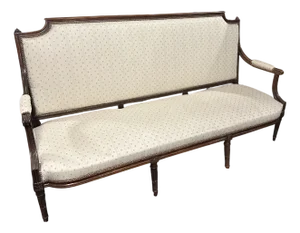 Louis XVI White Fabric Sofa