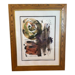 1970s Modern Abstract Mixed-Media Painting For Sale