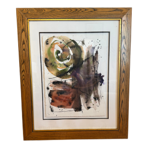 1970s Modern Abstract Mixed-Media Painting