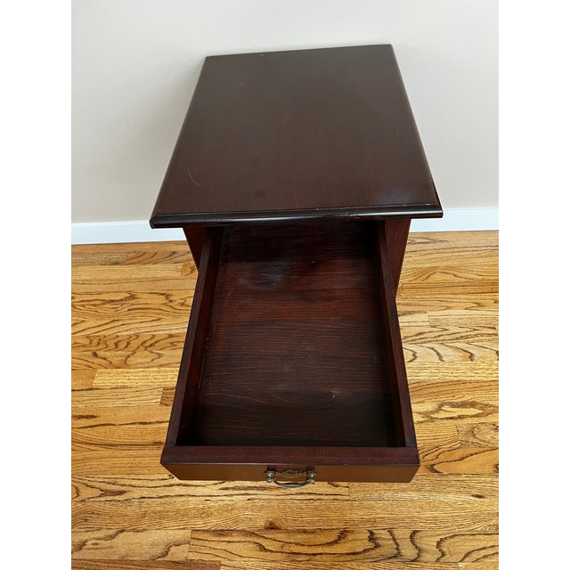 1980s Solid Cherry Wood Side Table For Sale In Seattle - Image 6 of 8