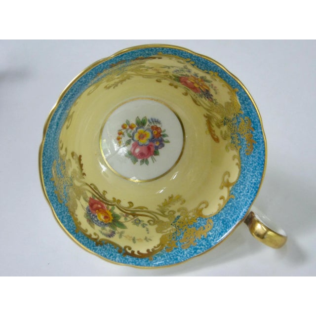 Aynsley Vintage Hand Decorated Floral Bouquet Cup & Saucer Set- 2 Pieces For Sale - Image 4 of 7
