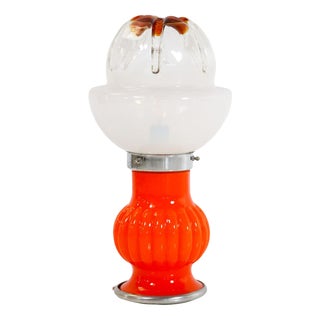 Italian Space Age Glass Table Lamp, 1970s For Sale