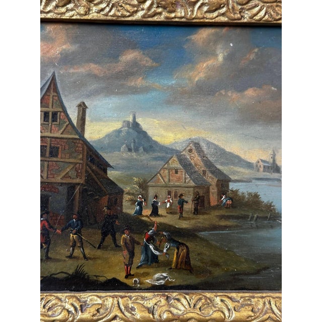 Late 18th Century Landscape Composition, 18th Century, Oil Painting on Panel, Framed For Sale - Image 5 of 12