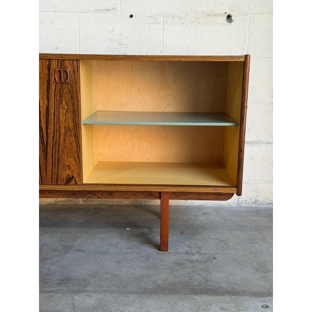 Brown Rosewood Low Credenza Sideboard in Style of Ladoga Erik Wortz Sweden Mid-Century Modern 1960s For Sale - Image 8 of 9