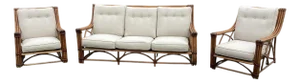 Rare Signed Heywood Wakefield Living Room Set With Sofa and Two Lounge Chairs