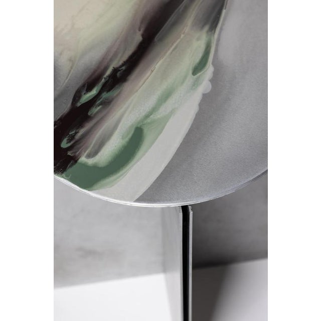 H2 hand decorated metal & aluminium side table by studio nyx dimensions: ø 35 x h 50 cm materials: acid-etched...